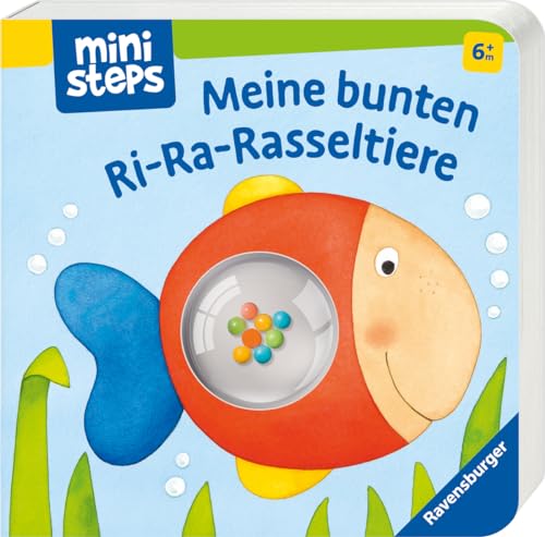 Entdecke die bunten Ri-Ra-Rasseltiere: Baby-Buch und Spielbuch für 6 Monate+