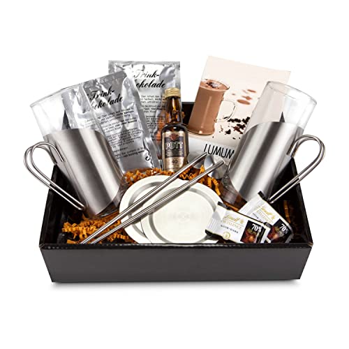 Lumumba Geschenkset mit Rum, Schokolade, Gläsern und Trinkhalmlöffel für besondere Anlässe