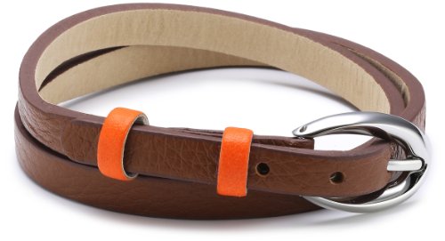 Hochwertiges Esprit Damen Armband aus Edelstahl und Leder in Braun, 38cm - ESBR11336A380