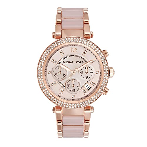 Elegante Michael Kors Damenuhr - Chronograph Parker MK5896 mit Zirkonia