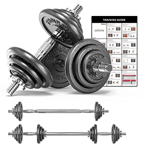 Professionelles 2-in-1 Hantelset aus Gusseisen, verstellbar von 5-20kg, für effektives Krafttraining