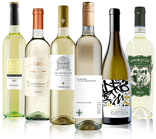 Entdecke die Aromen Italiens: Wein Tasting-Set mit 6 Weißweinen, 0,75 l.
