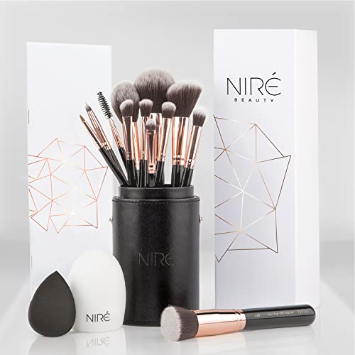 Entdecke das preisgekrönte 15-teilige vegan Beauty Make-up-Pinselset von Niré.