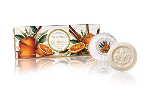 Erfrischende Pflanzenseife mit Orangen- und Zimtduft, 3er Pack, 300g