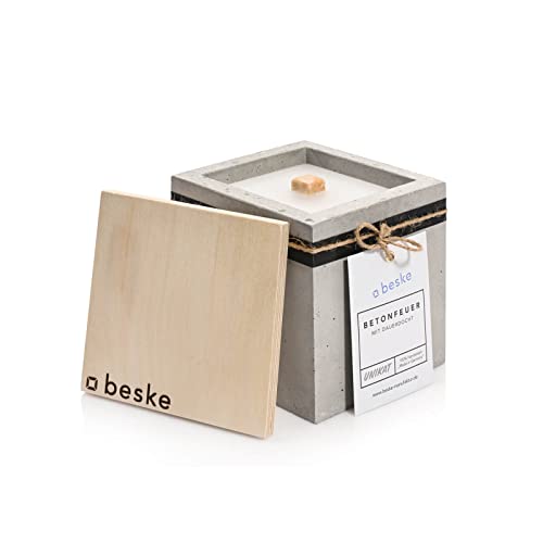 Einzigartige Betonfeuer von Beske-Manufaktur: Outdoor-Kerze mit Dauerdocht, unendliche Brenndauer!