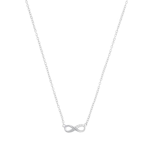 Elegante s.Oliver Damen-Kette mit Infinity Anhänger aus 925 Sterling Silber, rhodiniert
