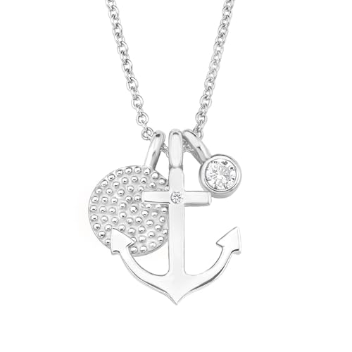 Edle s.Oliver Ankerkette für Damen aus 925er Silber mit Zirkonia