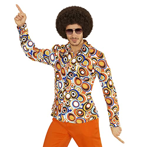 Funky Herrenhemd im 70er Jahre Style für Karneval und Mottopartys.