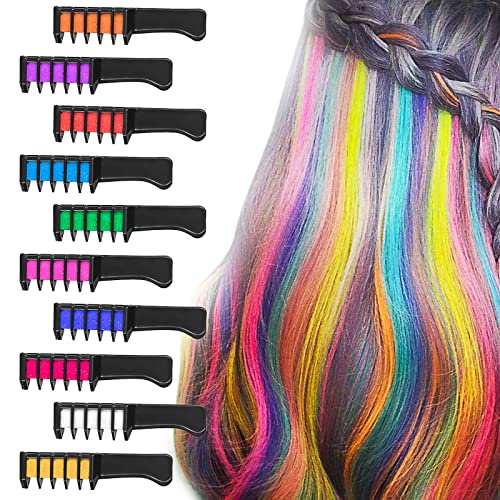 Temporäre Haarfarbe für Mädchen - 10PCS Haarkreide Kamm - Geschenkidee ab 4 Jahren