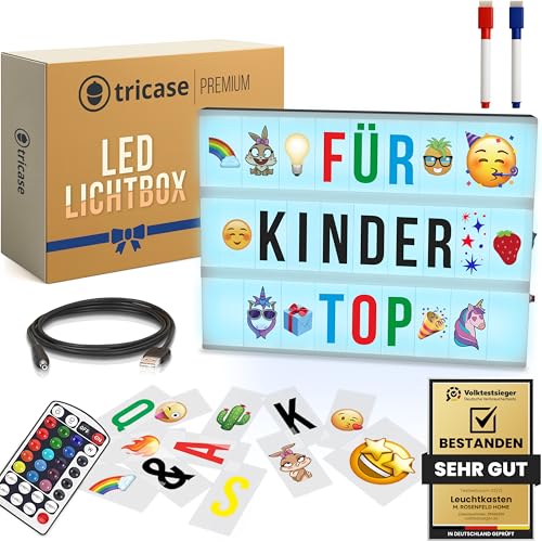 Personalisierbare Leuchtkasten mit Buchstaben & Farbwechsel - Inkl. 386 Zeichen, Emojis & 2 Marker - Ideales Geschenk für Mädchen und Teenager - Wandmontage möglich