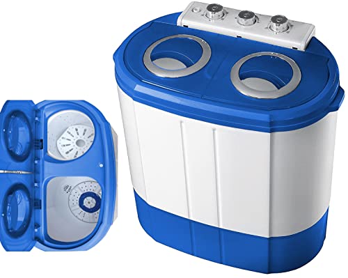 Kompakte Miniwaschmaschine mit Schleuder für unterwegs | Ideal für Camping und Reisen