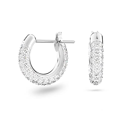 Edle Swarovski Kreolen mit funkelndem Pavé in Weiß, perfekt als Geschenk!