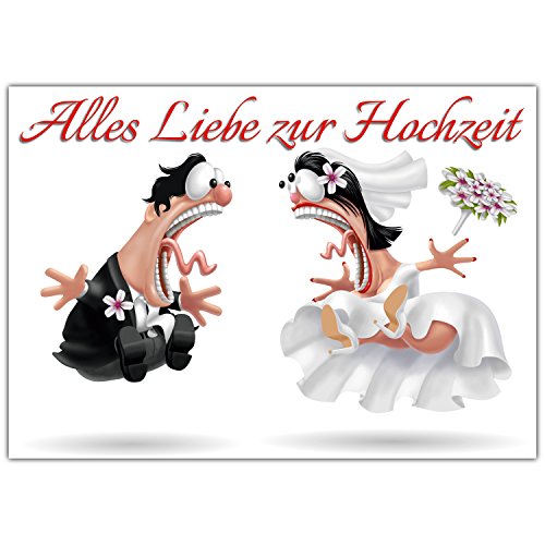 Hochzeitskarte BRAUTPAAR in XXL mit lustiger Karikatur - edle Glückwunschkarte von BREITENWERK
