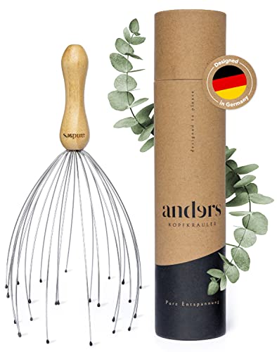 Entspannende Kopfmassage mit Anders® Spinne - Bambusgriff & nachhaltige Verpackung