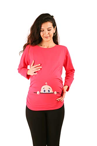 Stilvolles Schwangerschaftsshirt für werdende Mütter in Koralle, ideal als Geschenk!