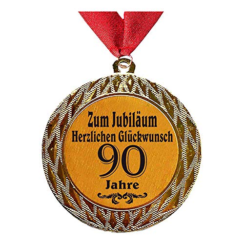 Personalisierbare Jubiläumsmedaille - Perfektes Geschenk zum 90. Geburtstag mit individuellem Text