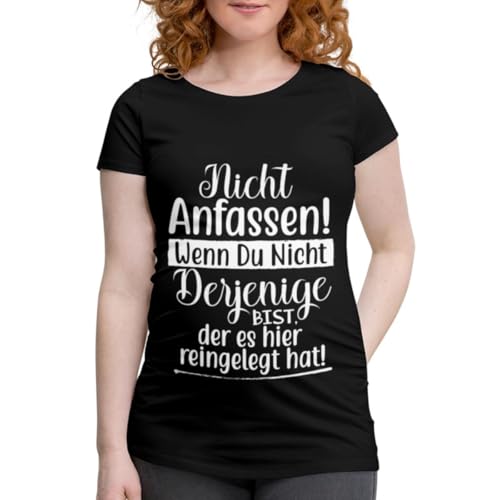 Einzigartiges Schwangerschafts-T-Shirt für Frauen: "Bitte nicht den Babybauch berühren", Größe L, Schwarz