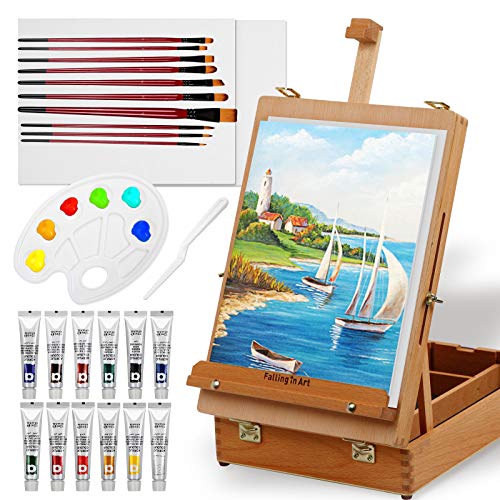 Hochwertiges Acrylfarben Set mit Staffelei und Zubehör - Perfektes Weihnachtsgeschenk