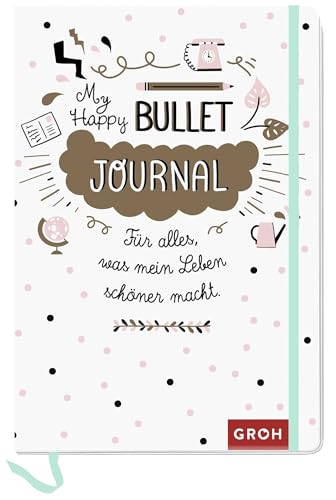 Kreatives Bullet Journal A5 Format - Wochenübersichten, Lesebändchen, Gummiband, Einstecktasche - Ideal als Geschenk