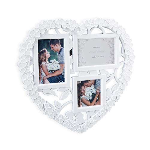 Hochwertige XL Herz Bilderrahmen Collage für Hochzeiten und Paare in Weiß.