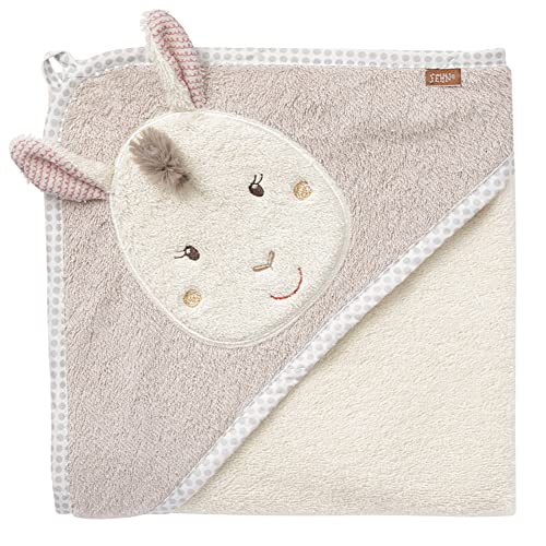 Fehn Kapuzenhandtuch Baby Lama - Kuscheliges Geschenk für Babys & Neugeborene