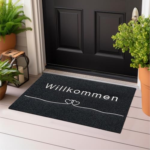 Willkommen zuhause! Rutschfeste, waschbare Fußmatte für Innen und Außen.