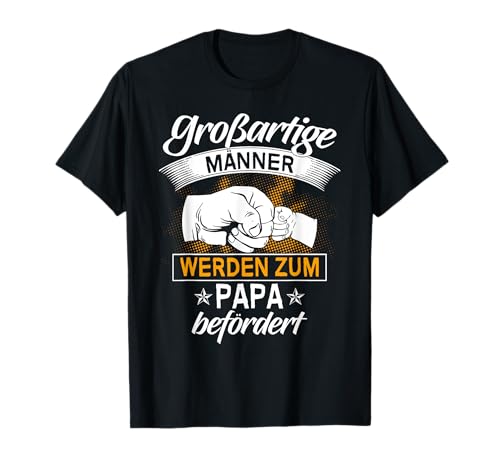Originelles Geschenk für werdende Väter: Vatertag T-Shirt in Schwarz, mit V-Ausschnitt