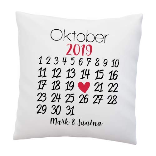 Personalisiertes Liebeskissen mit Kalender-Spruch - Perfektes Geschenk für Partnerin