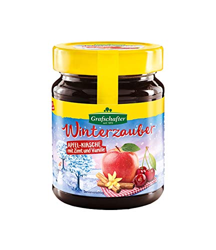 Winterlicher Fruchtgenuss: Grafschafter Fruchtaufstrich WINTERZAUBER mit Apfel, Kirsche, Zimt & Vanille