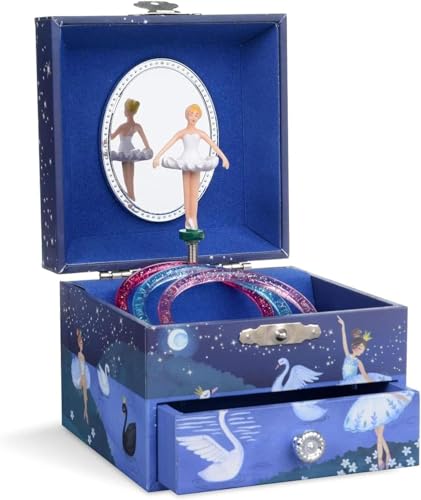 Magische Schmuckschatulle für Mädchen mit Musik und Ballerina, Glitzerdesign, Schwanensee Melodie