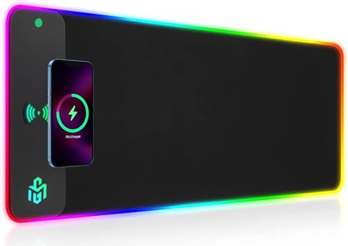 Multifunktionales RGB Gaming Mauspad mit 15W Qi Ladefunktion - Wasserdicht und rutschfest