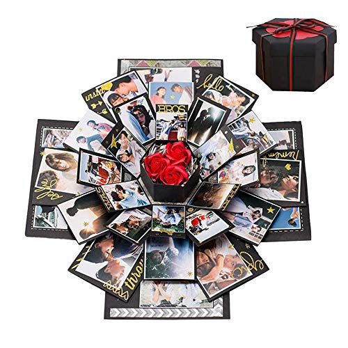 Handgemachte Explosionsbox: Kreatives Fotoalbum für Hochzeit, Geburtstag, Valentinstag - Perfektes Geschenk!