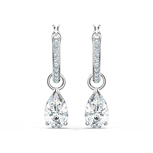 Elegante Swarovski Tropfenohrhänger in Weiß, perfektes Geschenk, hochwertig verarbeitet.