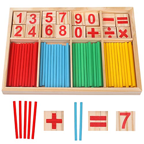 Pädagogisches Holzspielzeug: Montessori Mathe-Spiel für Kinder ab 3