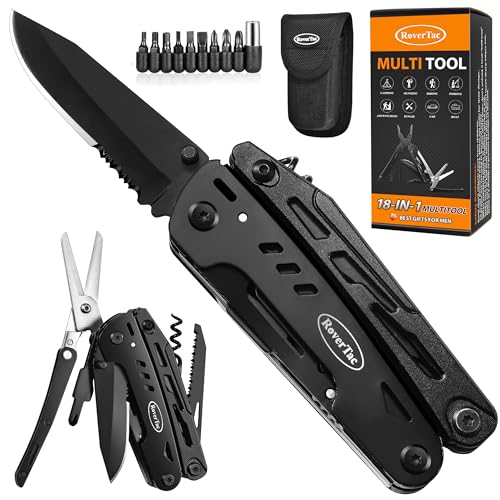 Praktisches Multitool Geschenkset: 18-in-1 Werkzeug für Camping, Klappmesser, Zange, Schere