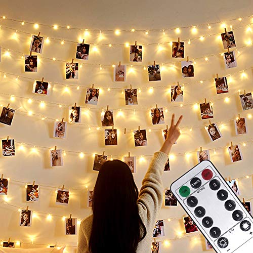 Stimmungsvolle LED Foto Lichterkette für Dekoration, 10M 100LED, Fernbedienung, 8 Modi
