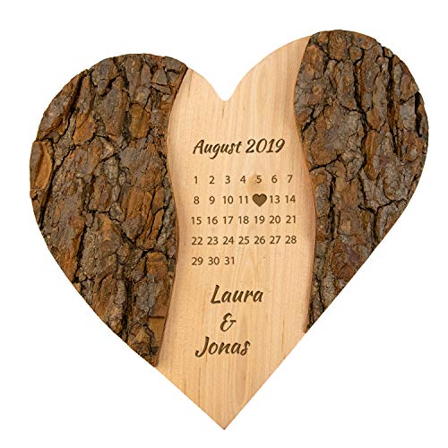 Personalisiertes Holzherz mit Gravur für Hochzeiten und Jahrestage