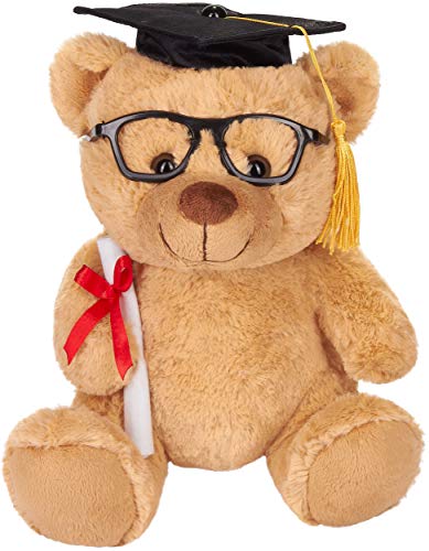 Kuscheliger Teddybär mit Brille, Diplom und Doktorhut - perfektes Abschlussgeschenk