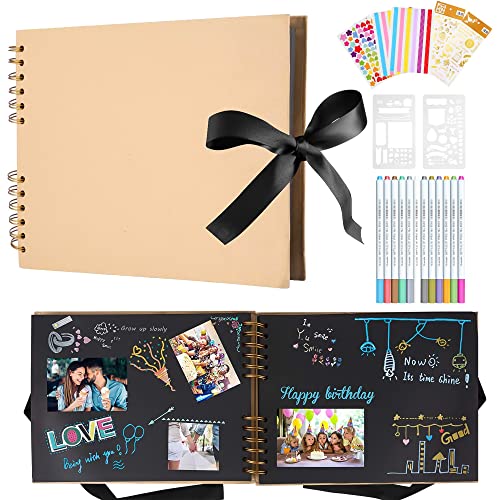 Kreatives Fotoalbum für Erinnerungen: 80 Schwarze Seiten, DIY Scrapbook für besondere Anlässe