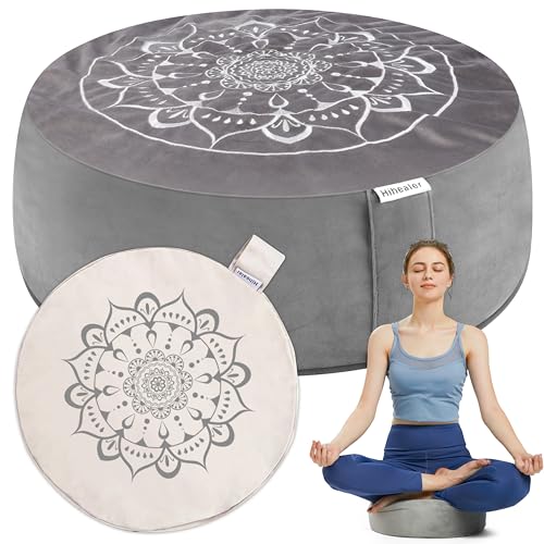 Entspannen Sie mit Stil: Großes Tibetisches Meditationskissen mit Samtbezug und Buchweizenschalenfüllung
