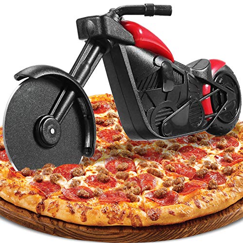 Origineller Motorrad Pizzaschneider - Perfektes Weihnachtsgeschenk in Rot!