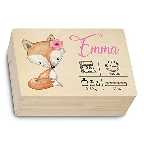 Personalisierte Holzkiste für Babys: Einzigartiges Geschenk zur Geburt mit individuellem Druck