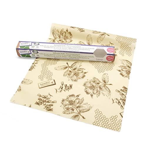Nachhaltiges Bienenwachstuch für frische Lebensmittel - Flexibles, zuschneidbares Wachspapier (Flower Design)