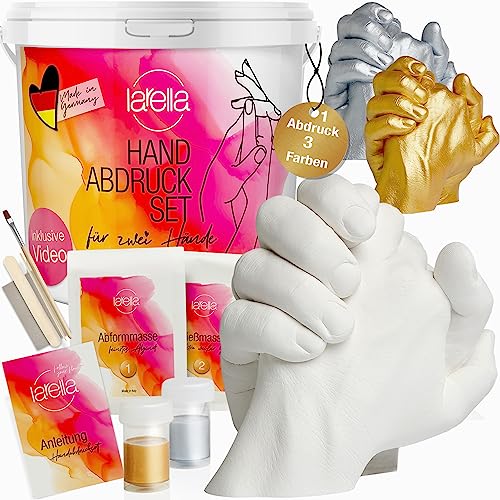 Kreative Jahrestagsgeschenkidee: Larella 3D Handabdruck-Set für Paare aus Deutschland