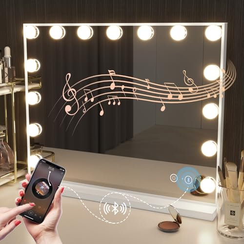 Exklusiver Hollywood Spiegel mit Bluetooth und 15 LED Lampen