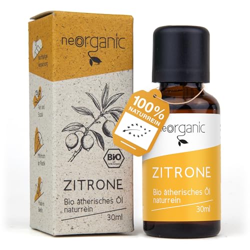 Hochwertiges NeoOrganic® Bio Zitronenöl - 100% naturrein und kaltgepresst - 30ml