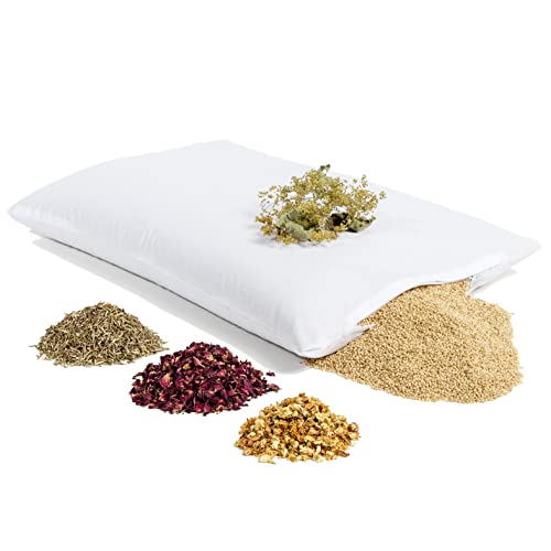Handgemachtes HIMMELGRÜN® Kräuterkissen für Frauen - Zirben - 40x60cm, Weiß mit Zipp