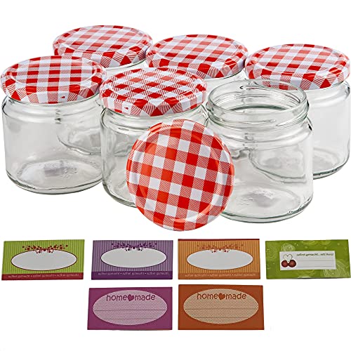 Praktisches 6er Set Einmachgläser 210ml inkl. Aufklebern - Ideales Geschenk!
