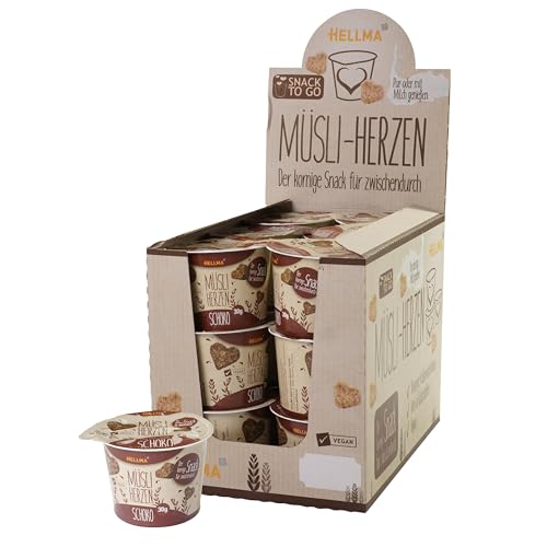 Knusprige Schoko-Müsli-Herzen in praktischem To-go-Becher - das perfekte Geschenk!