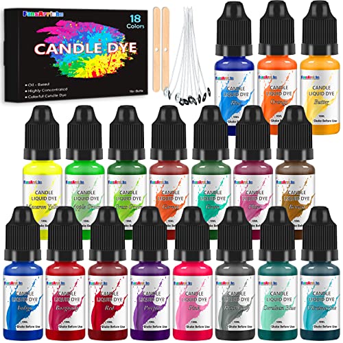 Entdecke 18 leuchtende Farben für deine Kerzenherstellung - Hochkonzentrierter Kerzenfarbstoff!